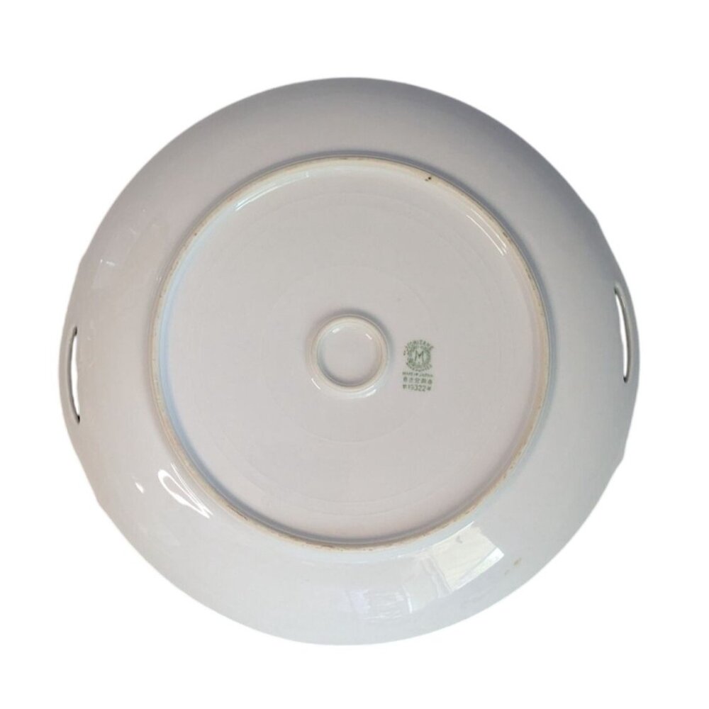 Noritake Hand-Painted Azalea Floral Porcelain Cake Plate open Handles 9.25" - Picture 2 of 15